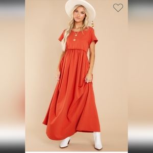 Well Wishes Tangerine Maxi Dress - L